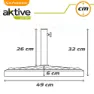 Aktive Parasoll Med Rund Bas I Polyresin 38-48 Mm unisex, Black, 49 x 33cm