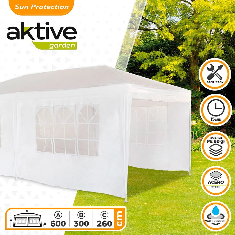 Aktive Polyester Hopfällbart Tält 300x600x260 Cm unisex, White, One Size Aktive Polyester Hopfällbart Tält 300x600x260 Cm unisex, White, One Size
