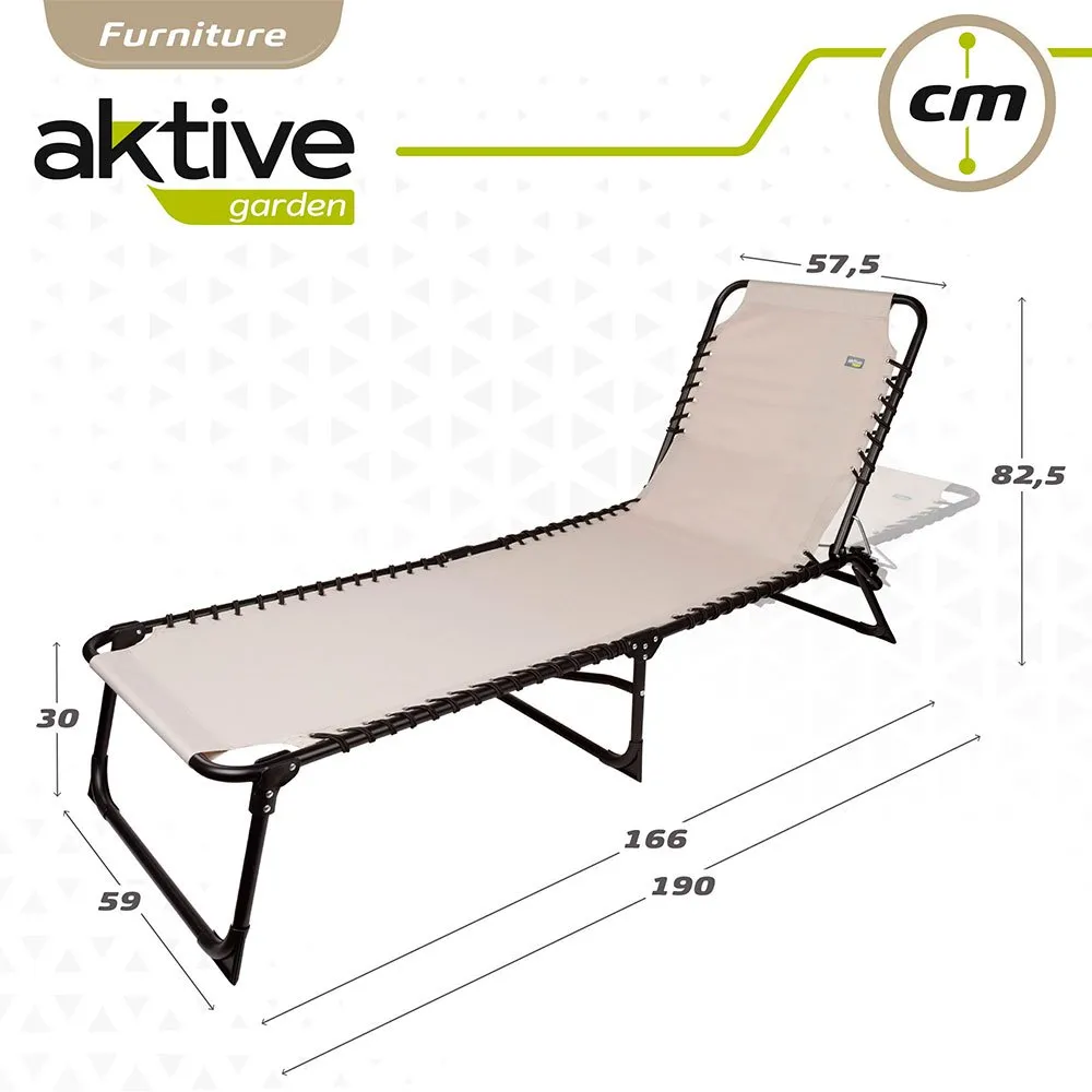 Aktive Polyester Solstolar 59x190x30 Cm unisex, Cream, One Size