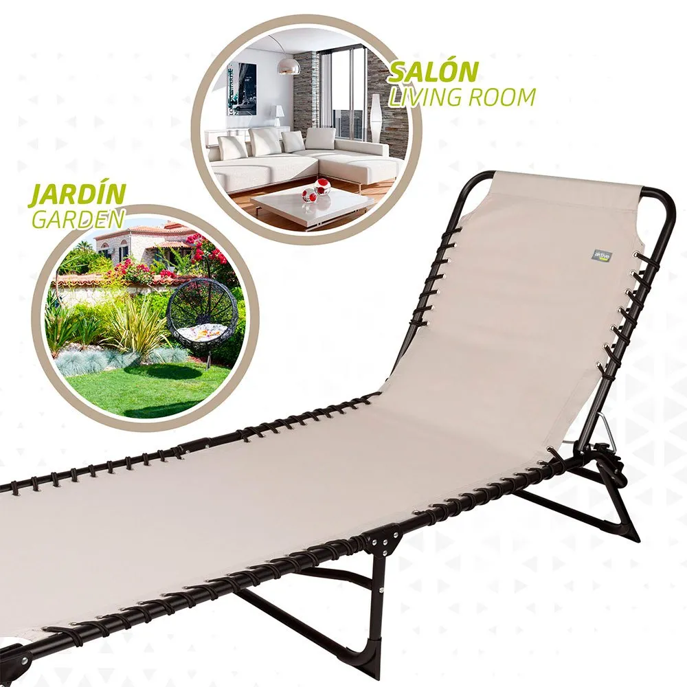 Aktive Polyester Solstolar 59x190x30 Cm unisex, Cream, One Size
