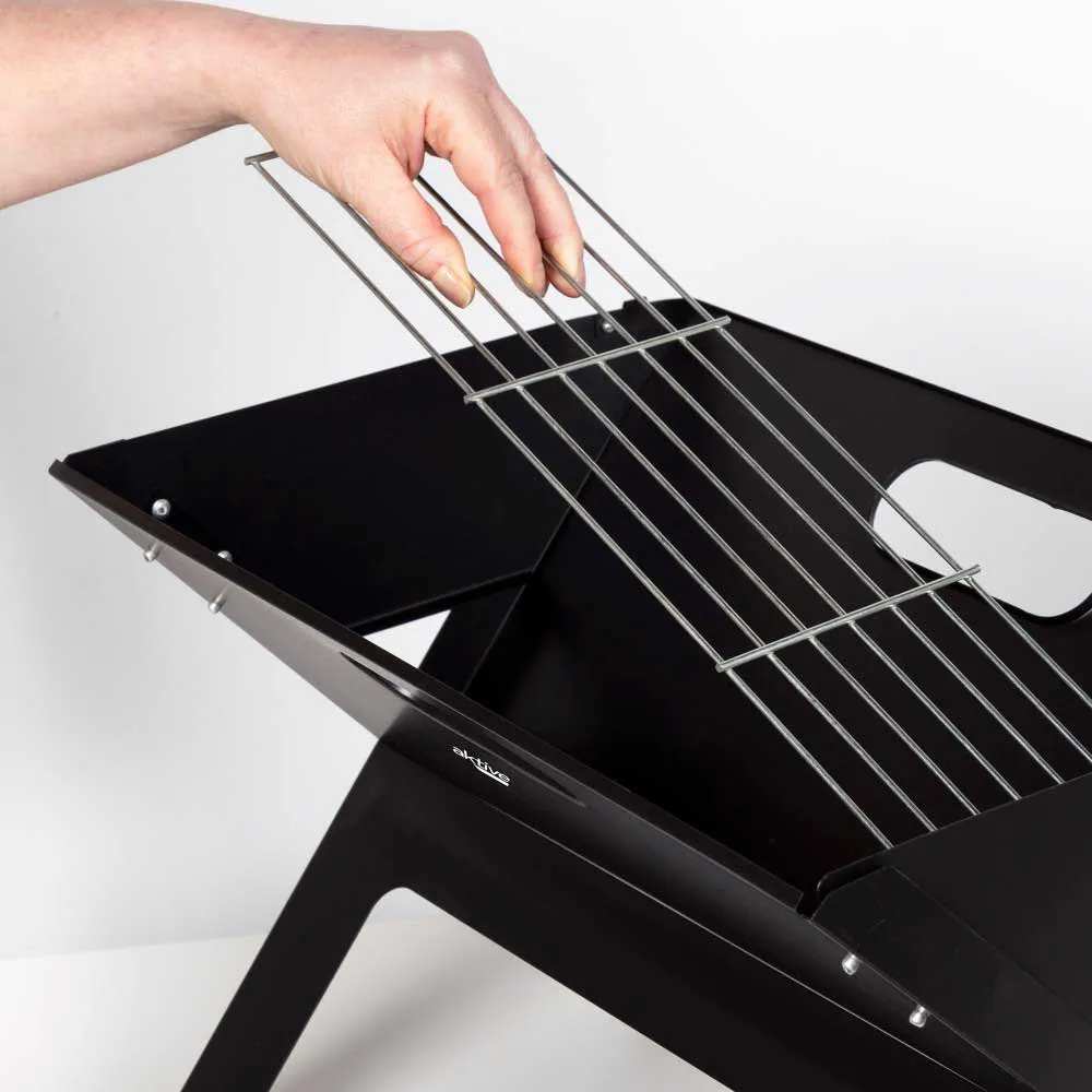Aktive Rektangulär Bärbar Hopfällbar Grill Refurbished unisex, Black, 45 x 30cm