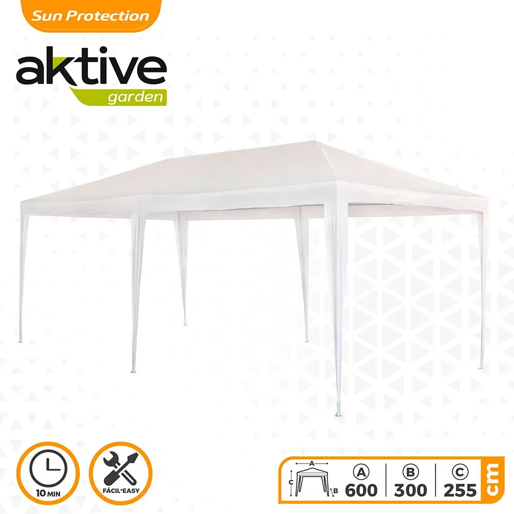 Aktive Rektangulärt Lusthus I Plast 300x600x255 Cm unisex, White, One Size