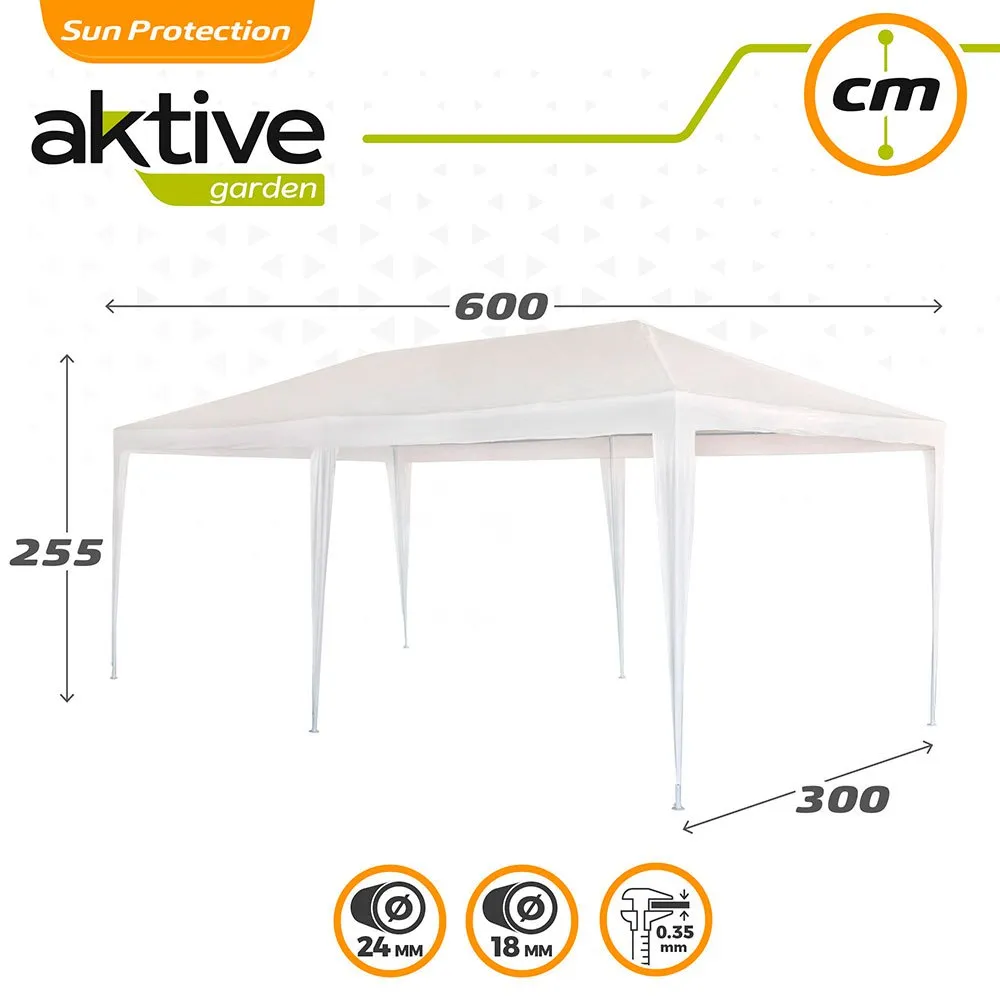 Aktive Rektangulärt Lusthus I Plast 300x600x255 Cm unisex, White, One Size