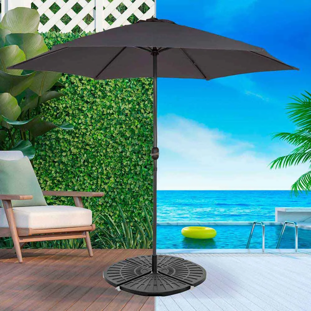 Aktive Rund Påfyllningsbar Parasollfot I 4 Delar unisex, Black, 48 x 48 x 7.5cm