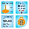 Aktive Rund Parasollfot I Betong 35-48 Mm unisex