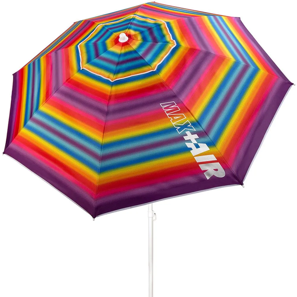Aktive Strandparasoll Med Ventilation Och Uv50-skydd 200 Cm unisex, Multicolor stripes, One Size