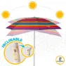Aktive Strandparasoll Med Ventilation Och Uv50-skydd 200 Cm unisex, Multicolor stripes, One Size