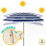 Aktive Strandparasoll Uv50-skydd 180 Cm unisex, White / navy, One Size