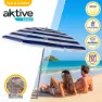 Aktive Strandparasoll Uv50-skydd 180 Cm unisex, White / navy, One Size
