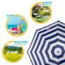 Aktive Strandparasoll Uv50-skydd 180 Cm unisex, White / navy, One Size