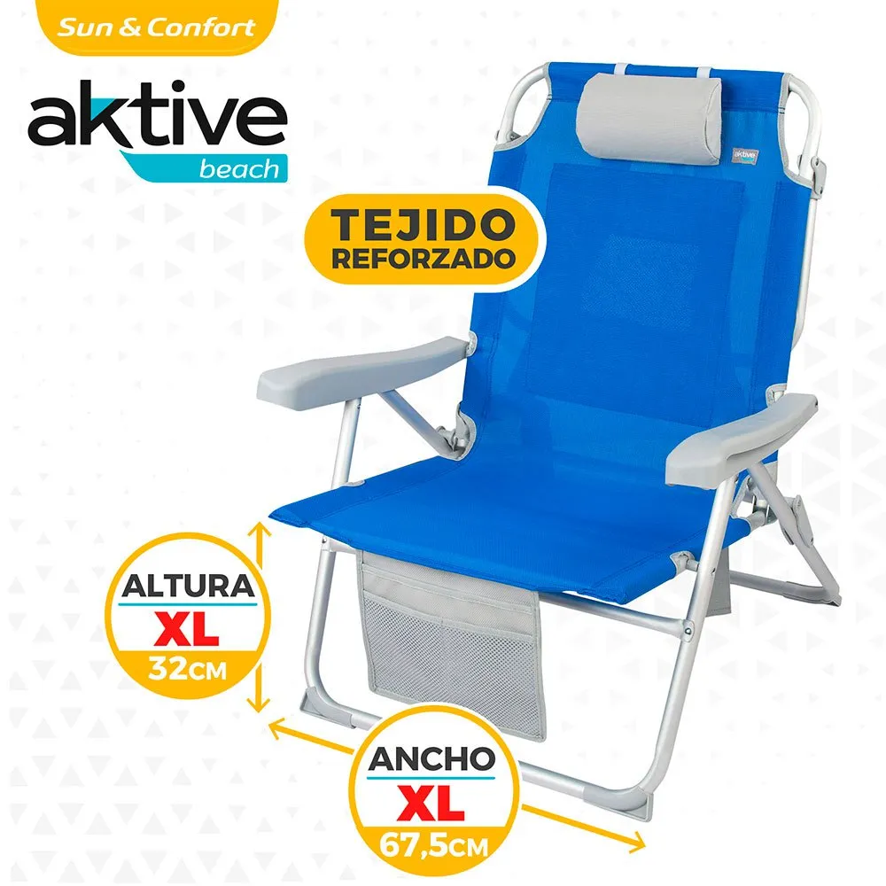 Aktive Strandryggsäcksstol Xxl unisex, Blue, 67.5 x 70.5 x 86cm