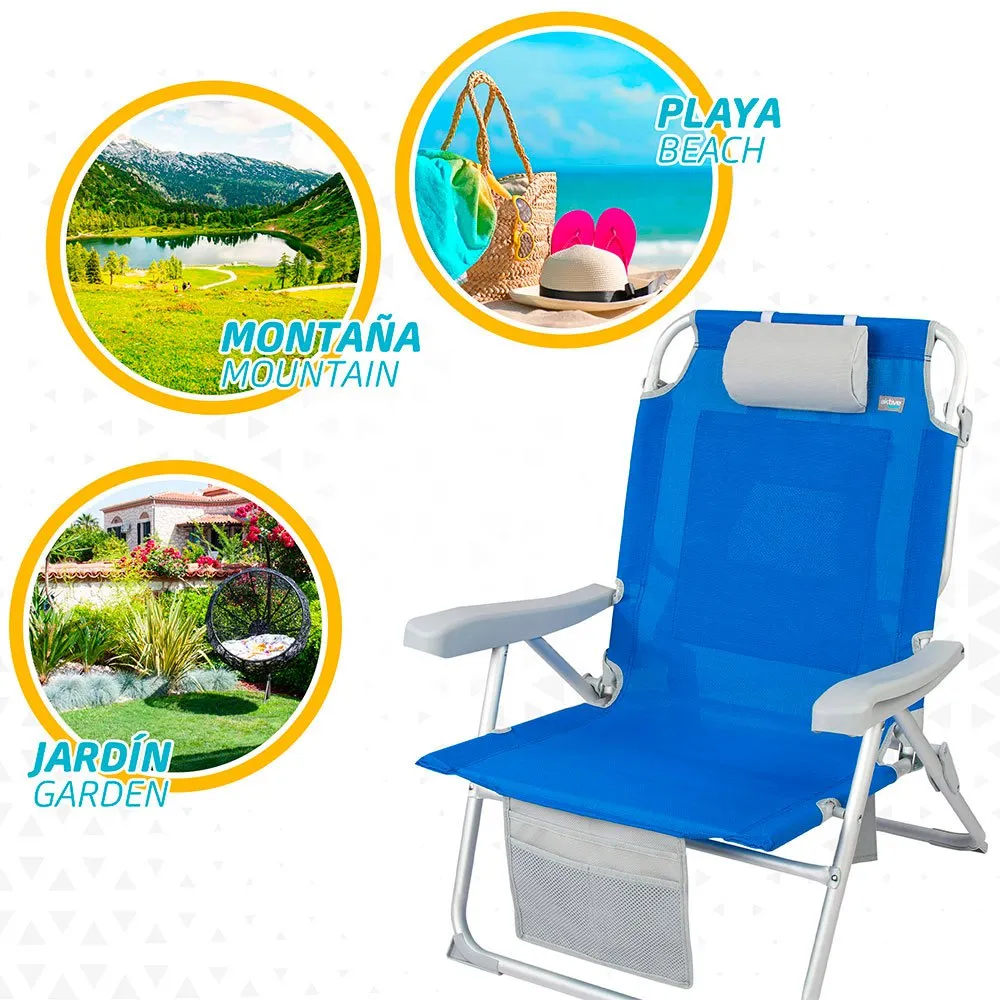 Aktive Strandryggsäcksstol Xxl unisex, Blue, 67.5 x 70.5 x 86cm