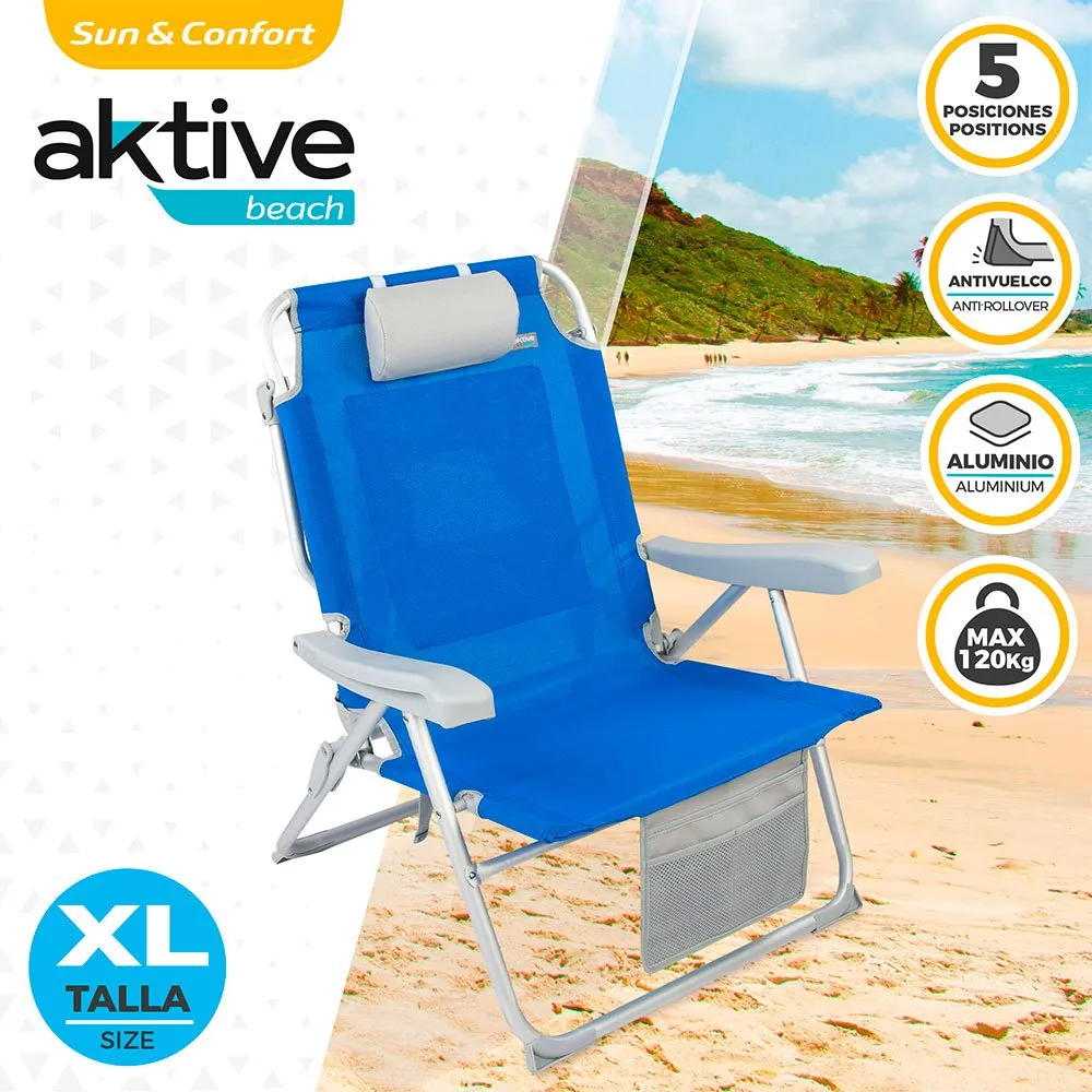 Aktive Strandryggsäcksstol Xxl unisex, Blue, 67.5 x 70.5 x 86cm