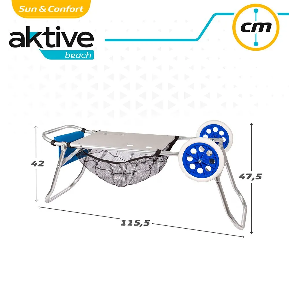 Aktive Strandstolsvagn 52x37x105 Cm unisex, Blue / grey, One Size