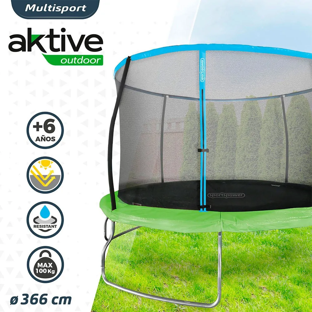 Aktive Studsmatta 366 Cm unisex, Blue / black / green, One Size