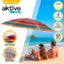 Aktive Sun&confort Ø Vindtätt Uv50 Strandparasoll Med Justerbar Stång 220cm unisex, Multicolor stripes, One Size