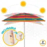 Aktive Sun&confort Ø Vindtätt Uv50 Strandparasoll Med Justerbar Stång 220cm unisex, Multicolor stripes, One Size