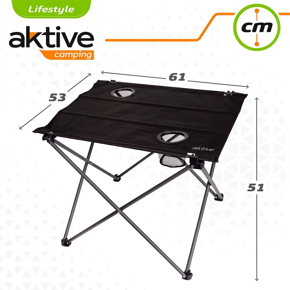 Aktive Textil Fällbord 61x53x51 Cm unisex, Black, One Size