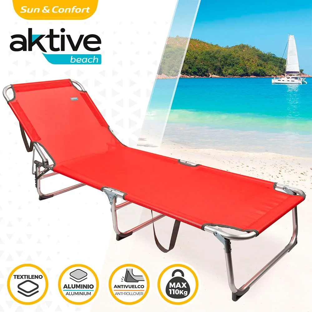 Aktive Textilano Fällbara Solsängar 188x58x30 Cm Refurbished unisex, Red, One Size
