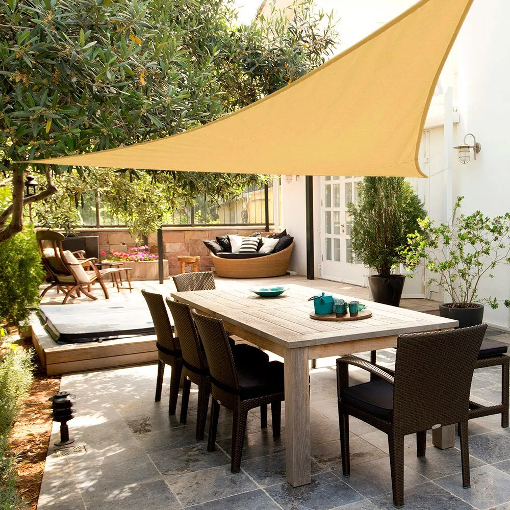 Aktive Triangulärt Solsegel Med Uv50-skydd 500x500x500 Cm unisex, Beige, One Size
