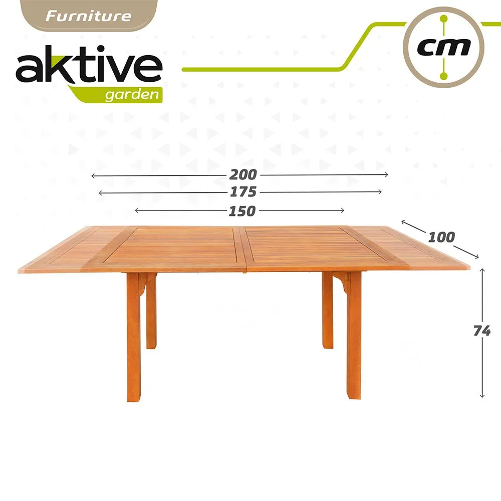 Aktive Utdragbart Bord I Akacia 150x100x74 Cm unisex, Brown, One Size