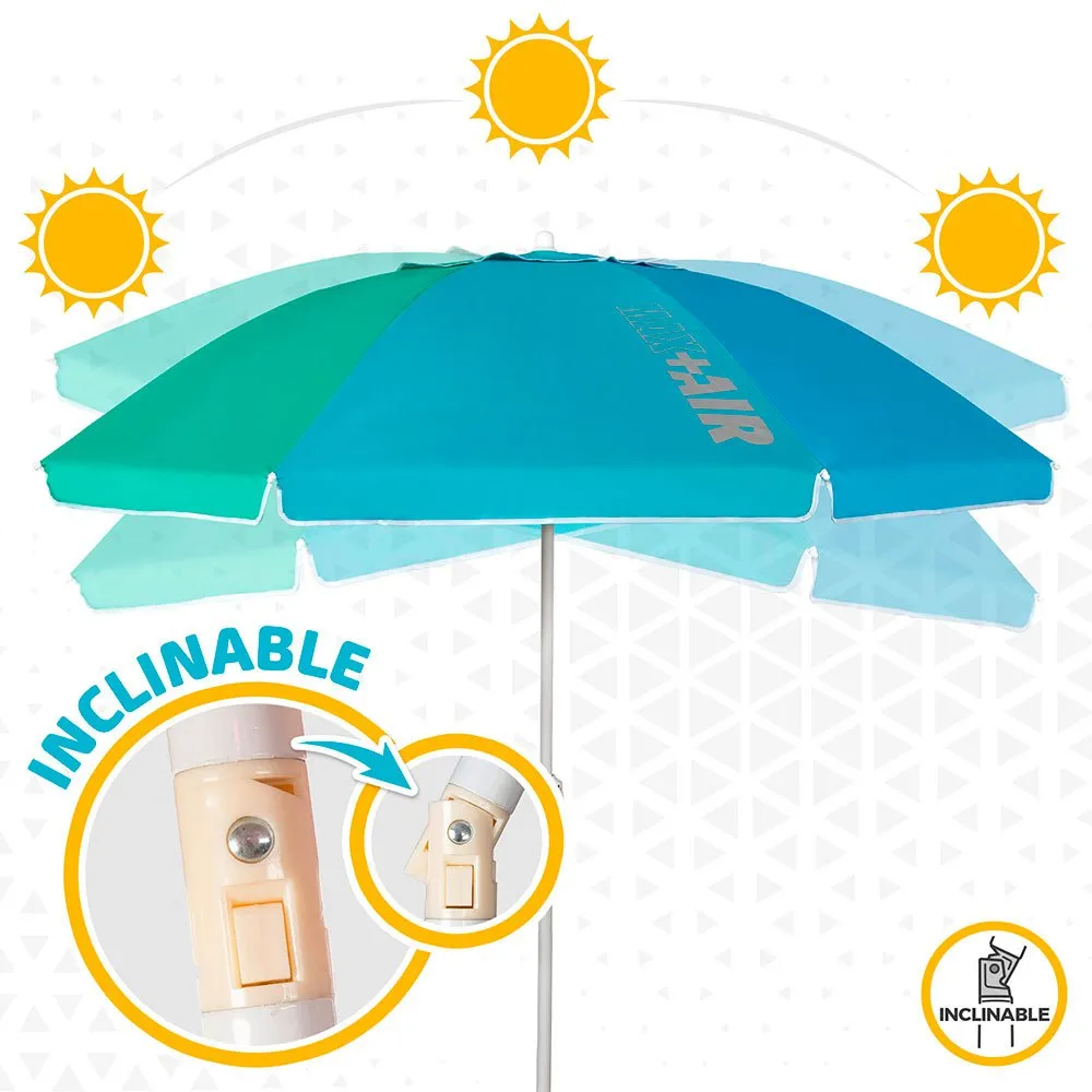 Aktive Vindtätt Strandparasoll Med Uv50-skydd 220 Cm Refurbished unisex, Multicolor panel, One Size