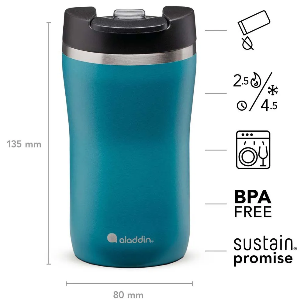 Aladdin Café Thermavac™ Leak-lock™ Stainless Steel 0.25l Termosflaska, Blue water, One Size
