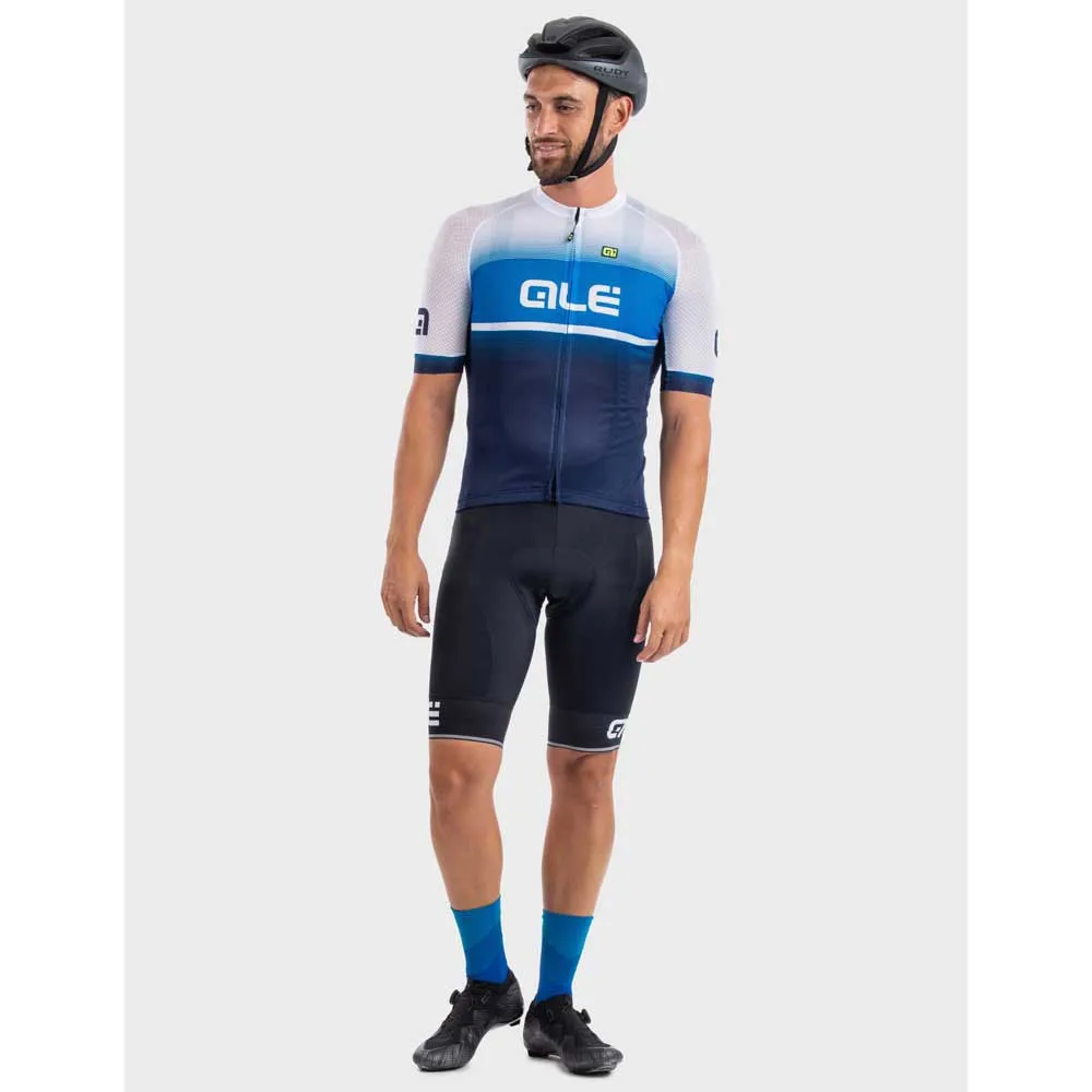Alé Solid Blend Korta ärmar Cykeltröja, Black / turquoise, 3XL