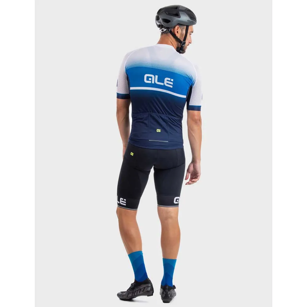 Alé Solid Blend Korta ärmar Cykeltröja, Black / turquoise, 3XL