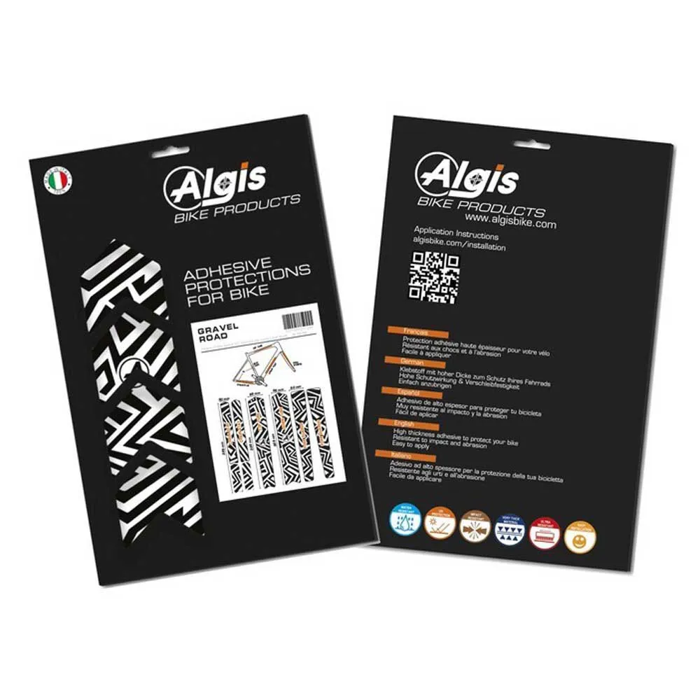 Algis Mate Gravel/road Ramsskyddsklistermärken, White, One Size