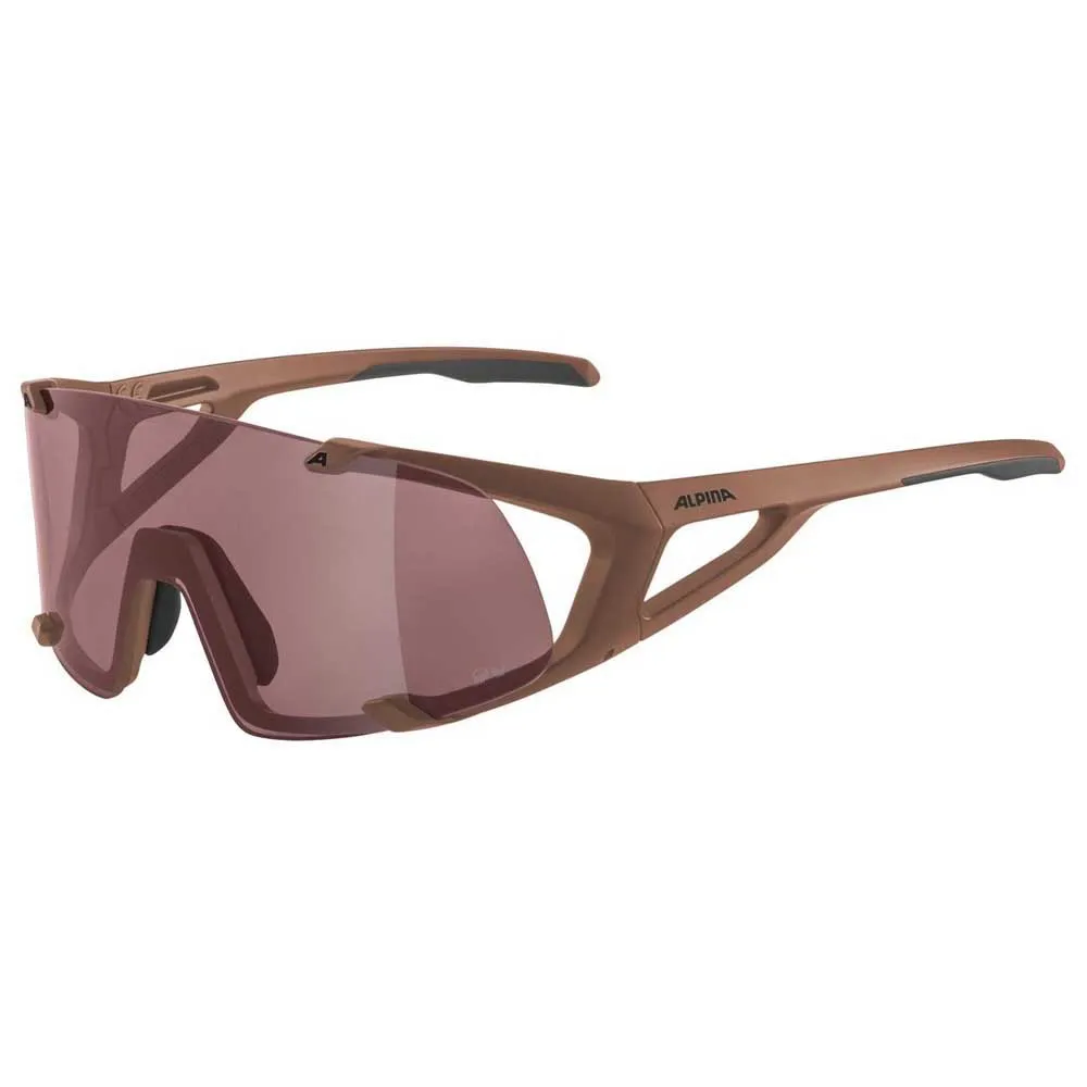 Alpina Hawkeye Q-lite Solglasögon, Brick matt, Black Red Mirror/CAT3