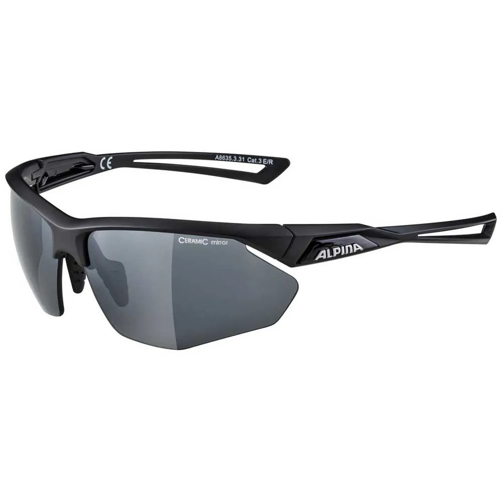 Alpina Nylos Hr Spegelsolglasögon, Black matt, Black Mirror/CAT3 Alpina Nylos Hr Spegelsolglasögon, Black matt, Black Mirror/CAT3