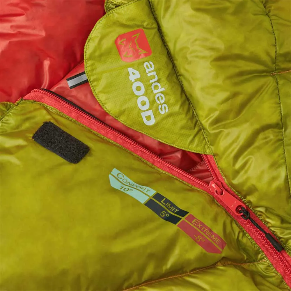 Altus Andes 400 H30 Sovsäck, Golden lime, Left Zipper