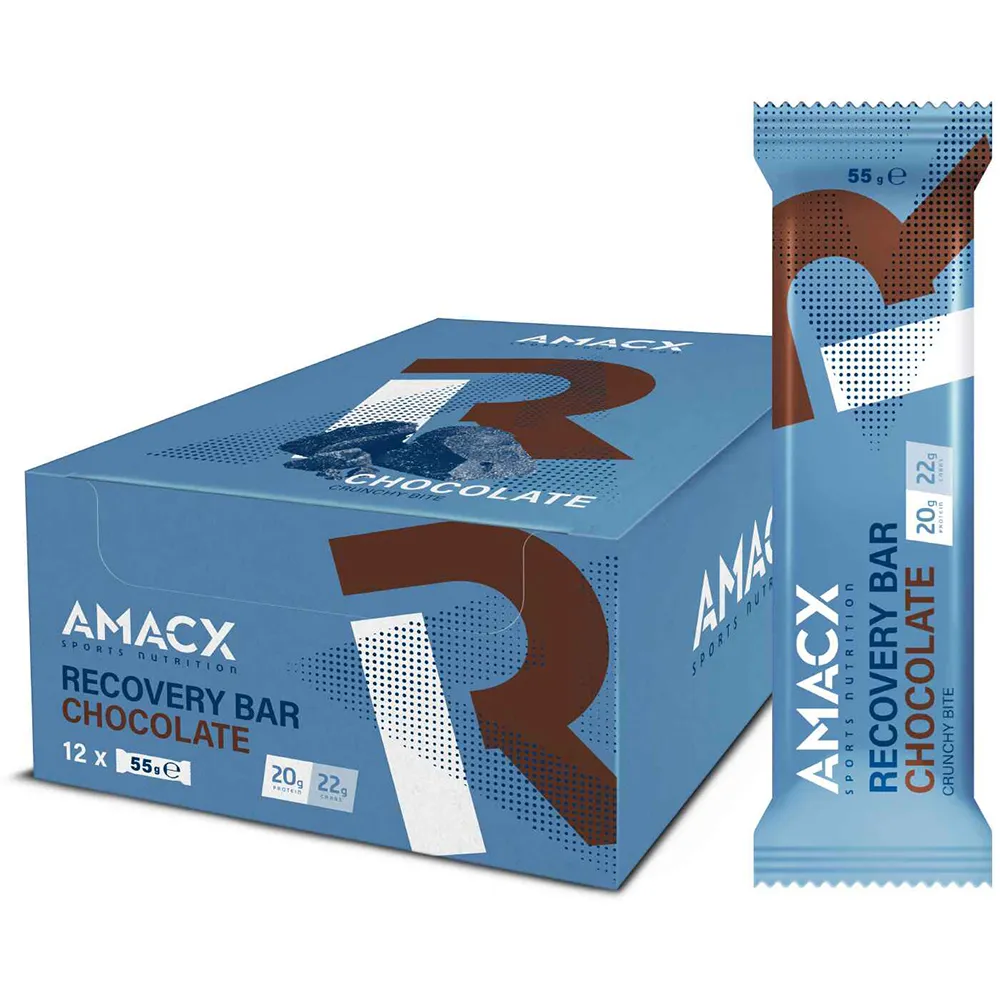 Amacx Ask Med återhämtningsenergibars Choklad 55g 12 Enheter, Blue, One Size