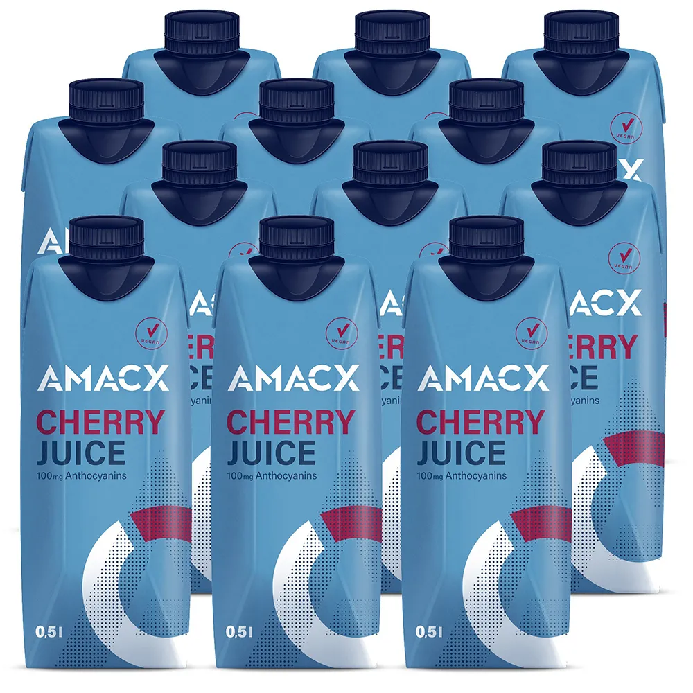 Amacx Cherry Juice 0.5l återhämtning 12 Enheter, Blue, One Size