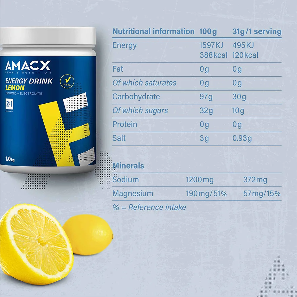 Amacx Energidryckspulver Citron 1kg, Blue, One Size Amacx Energidryckspulver Citron 1kg, Blue, One Size