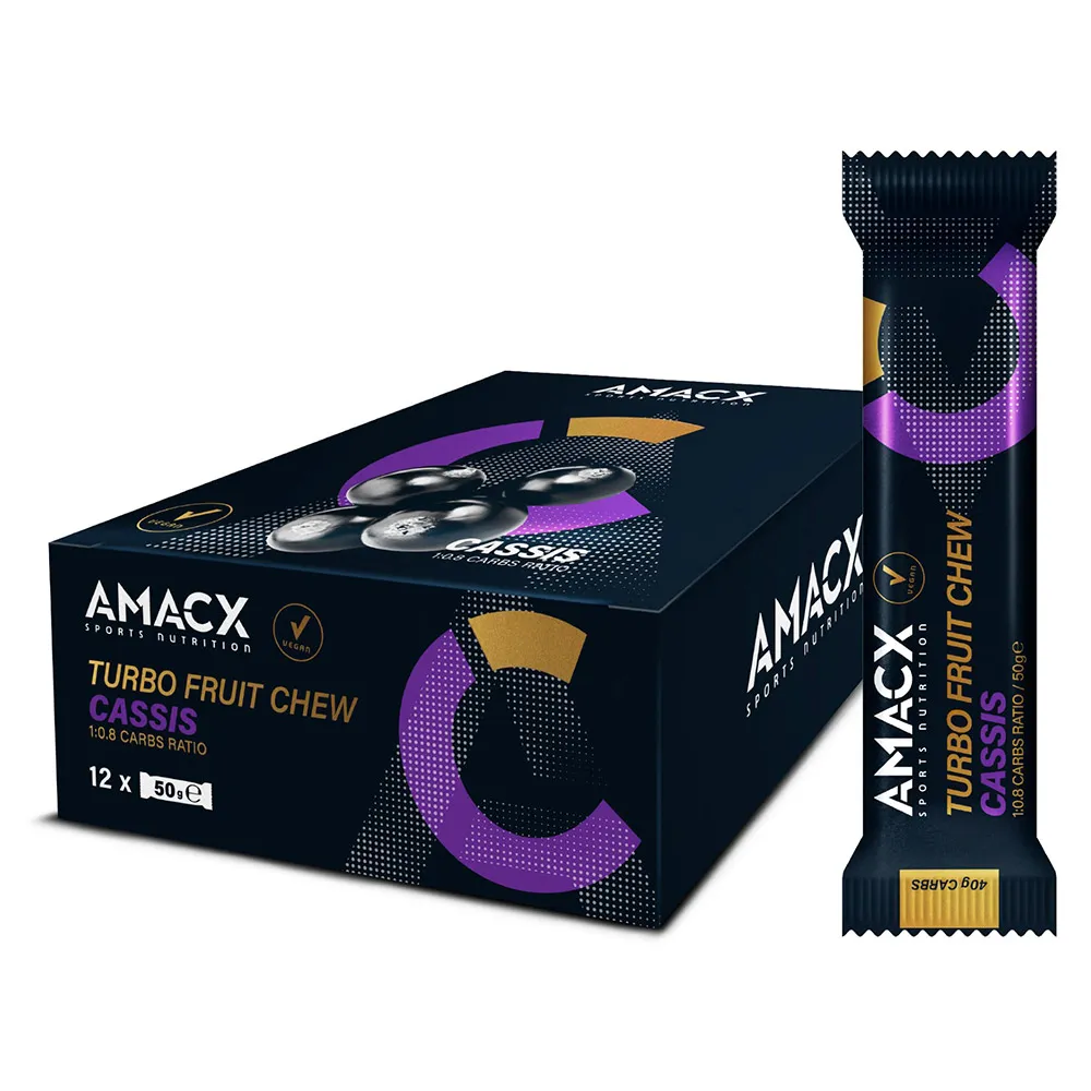 Amacx Trubo Fruit Låda Med Sega Energibars Svarta Vinbär 50g 12 Enheter, Multicolor, One Size