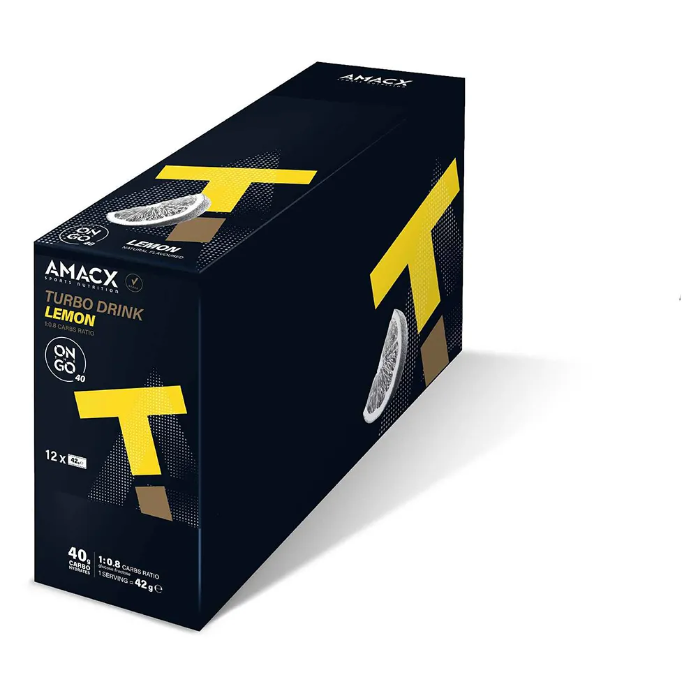 Amacx Turbo On The Go Energidryck Monodosisförpackning Citron 40g 12 Enheter, Black, One Size