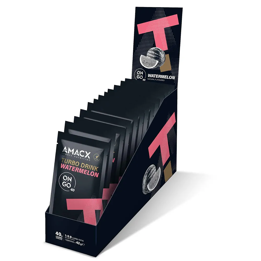 Amacx Turbo On The Go Energidryck Monodosisförpackning Vattenmelon 40g 12 Enheter, Black, One Size