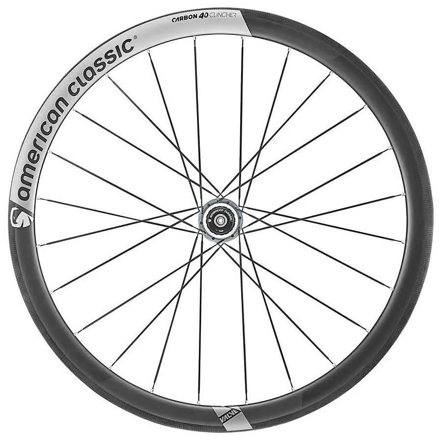 American Classic Carbon 40 Landsvägshjulset, Black / grey, 100 / 130mm, Shimano/Sram HG