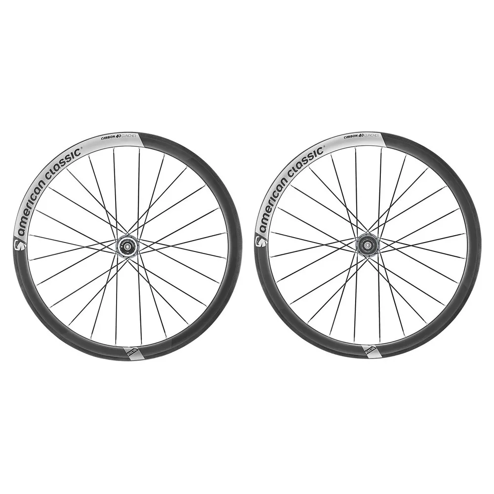 American Classic Carbon 40 Landsvägshjulset, Black / grey, 100 / 130mm, Shimano/Sram HG