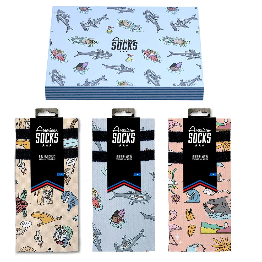 American Socks Stinky Surfer Gift Strumpor, Blue American Socks Stinky Surfer Gift Strumpor, Blue