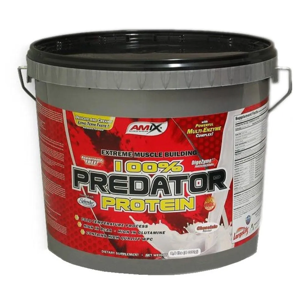 Amix 100% Predator Proteinpulver För Dryck Choklad 4kg, Uncolor, One Size