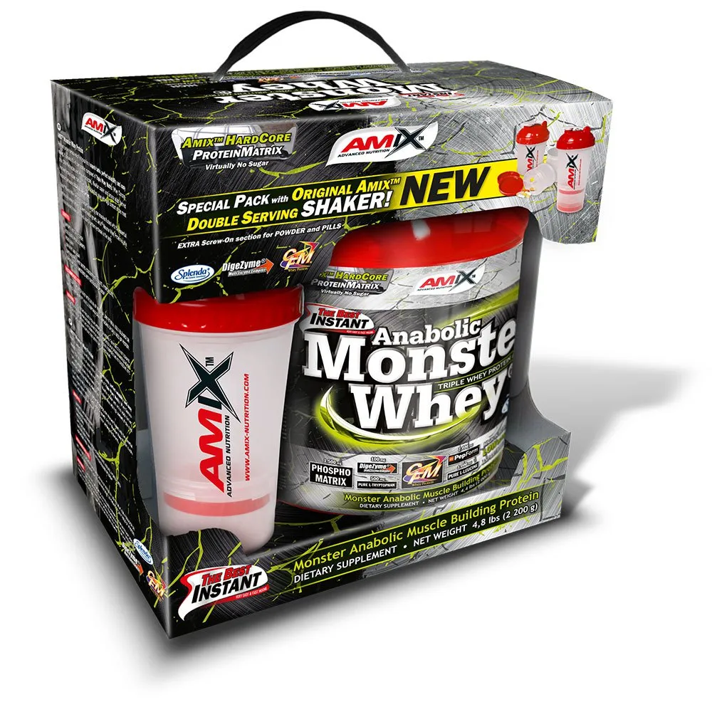Amix Anabolic Monster Vassleprotein Dubbel Choklad 2200g, Red / black, One Size