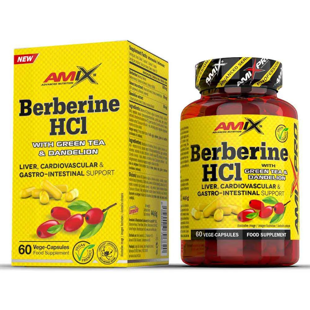 Amix Berberine Hci With Green Tea Dandelion Non-essential Amino Acids Kapslar 60 Enheter, One size