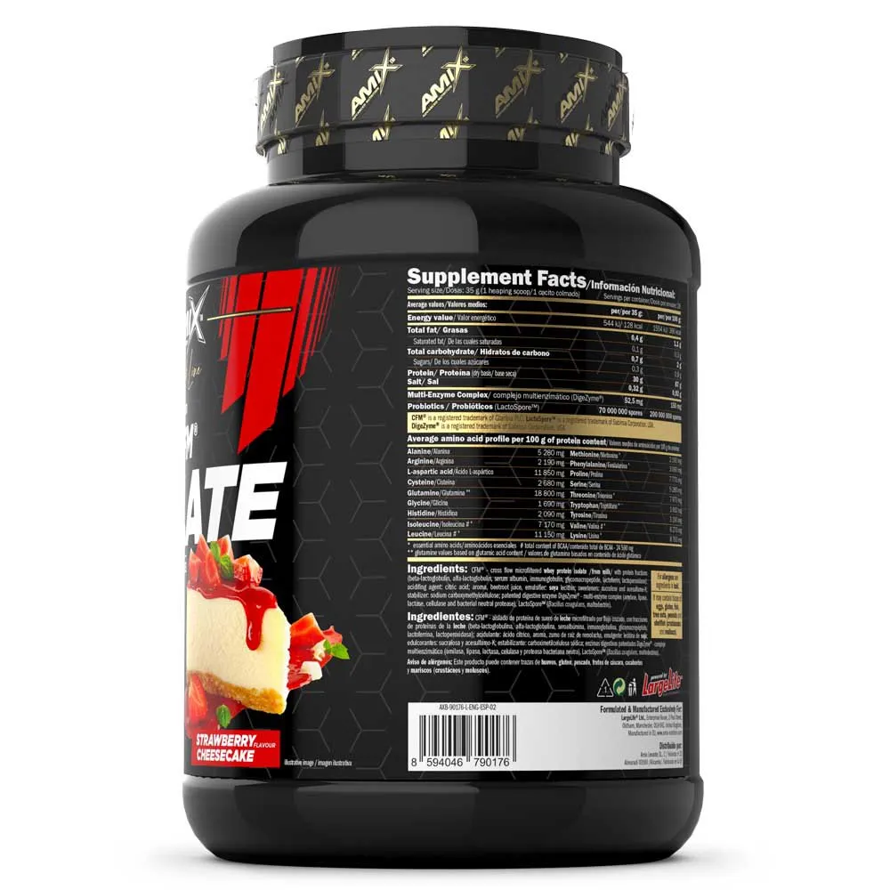 Amix Black Cfm Vassleproteinisolat Jordgubbscheesecake 1kg, One size