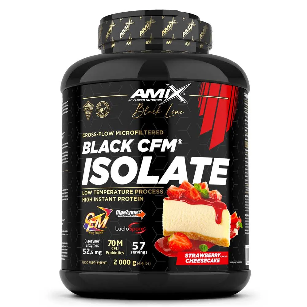 Amix Black Cfm Vassleproteinisolat Jordgubbscheesecake 2kg, One size