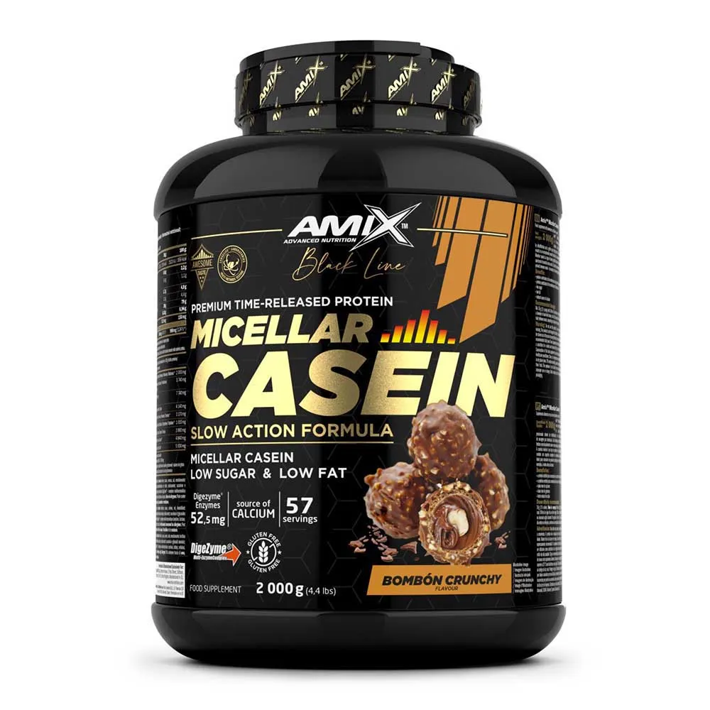 Amix Black Micellar 2kg Casein Protein Krispig Choklad, One size