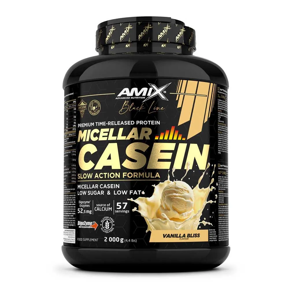 Amix Black Micellar 2kg Casein Protein Vanilj, One size