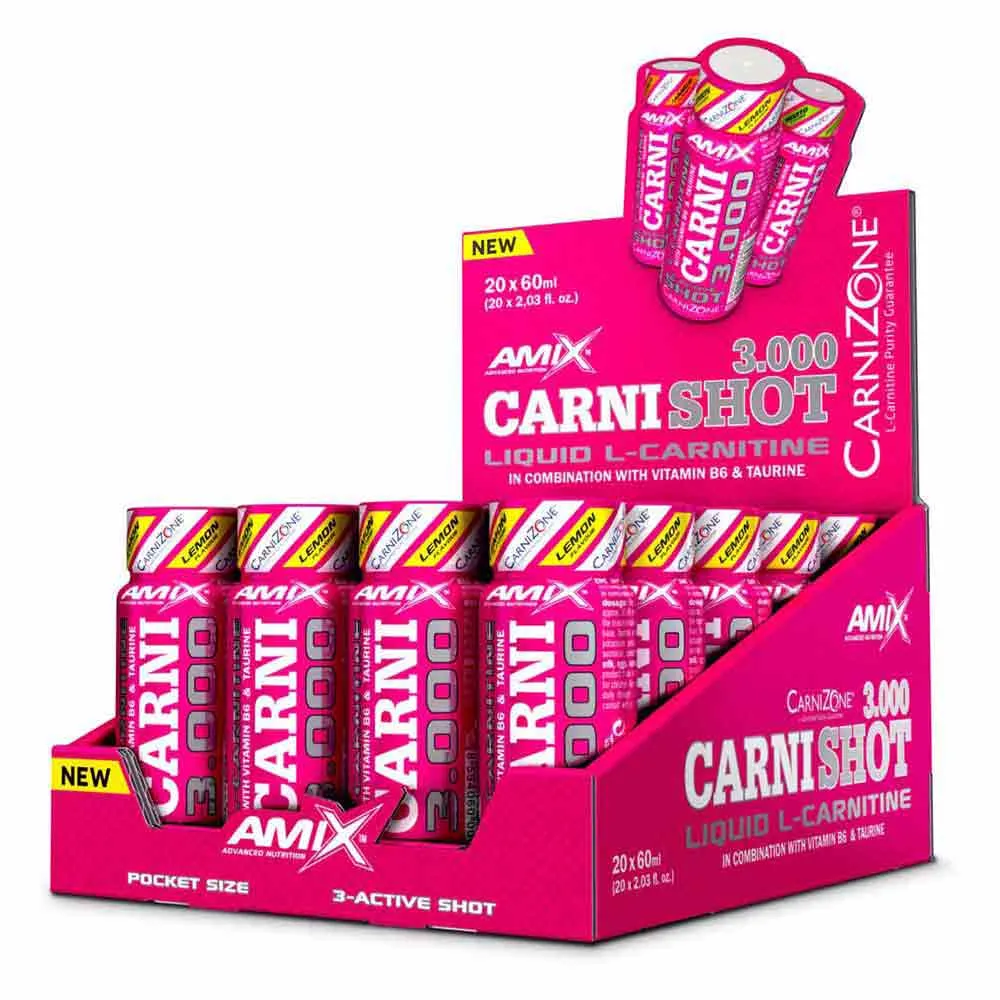 Amix Carnishot 3000 60ml Karnitin Citron & Lime 20 Enheter, Pink, One Size